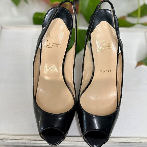 Christian Louboutin Women’s Black Slingback Heels - Picture 3 of 9